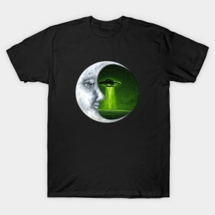 Moon Crescent - Alien Abduction (Green) T-Shirt